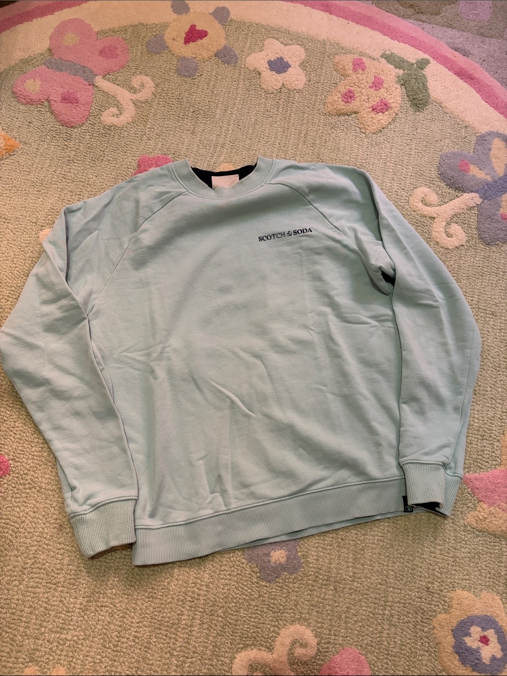 Scotch & Soda Light Blue Crewneck Sweatshirt with Subtle Logo